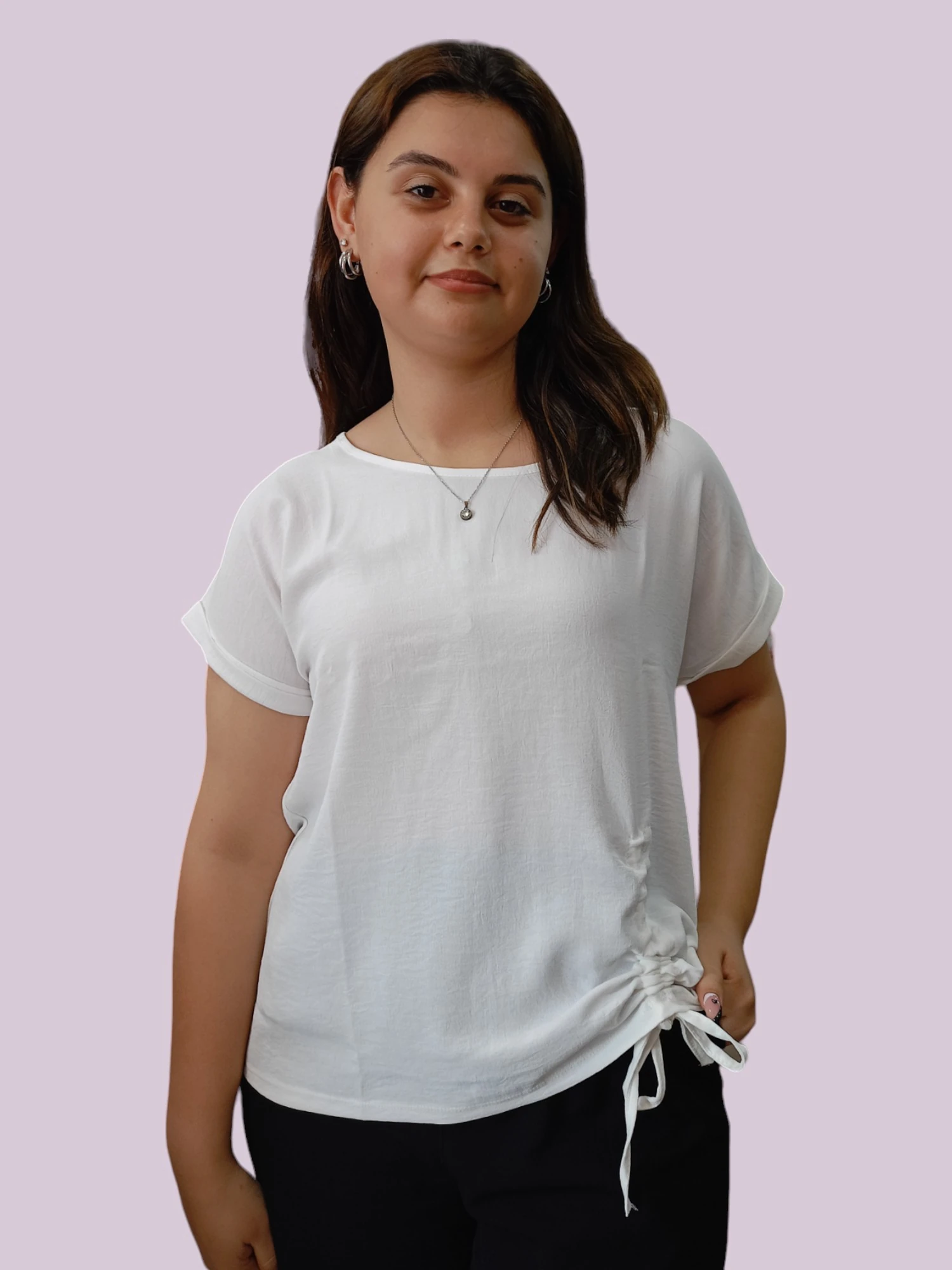 Yan Büzgülü Ayrobin Bluz