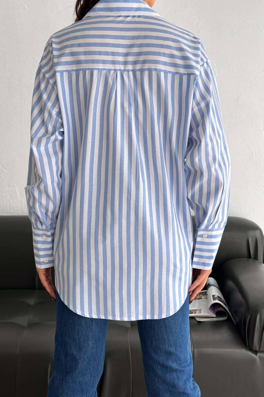 Oversize Çizgili Gömlek