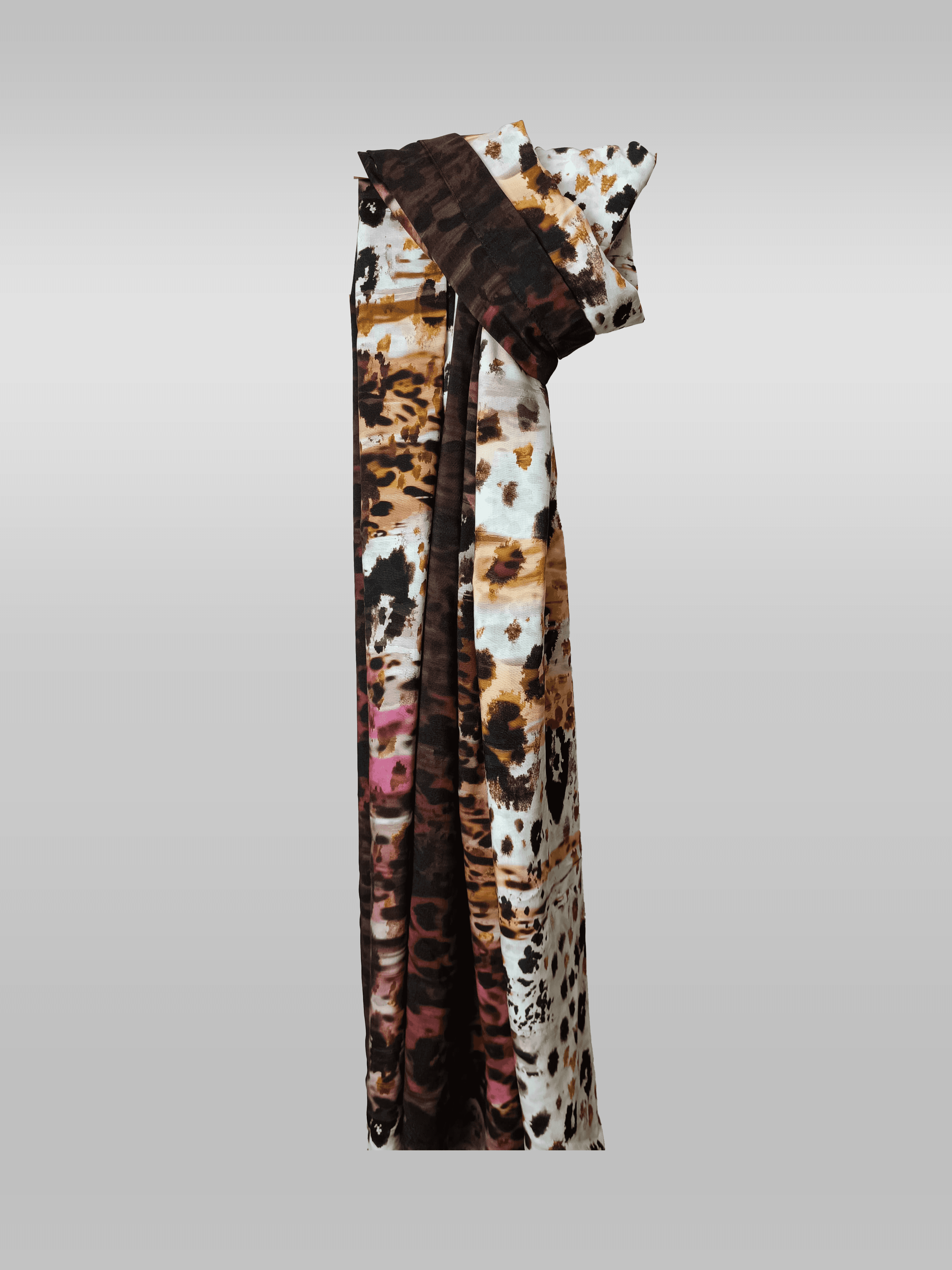Leopar Desenli Şifon Şal