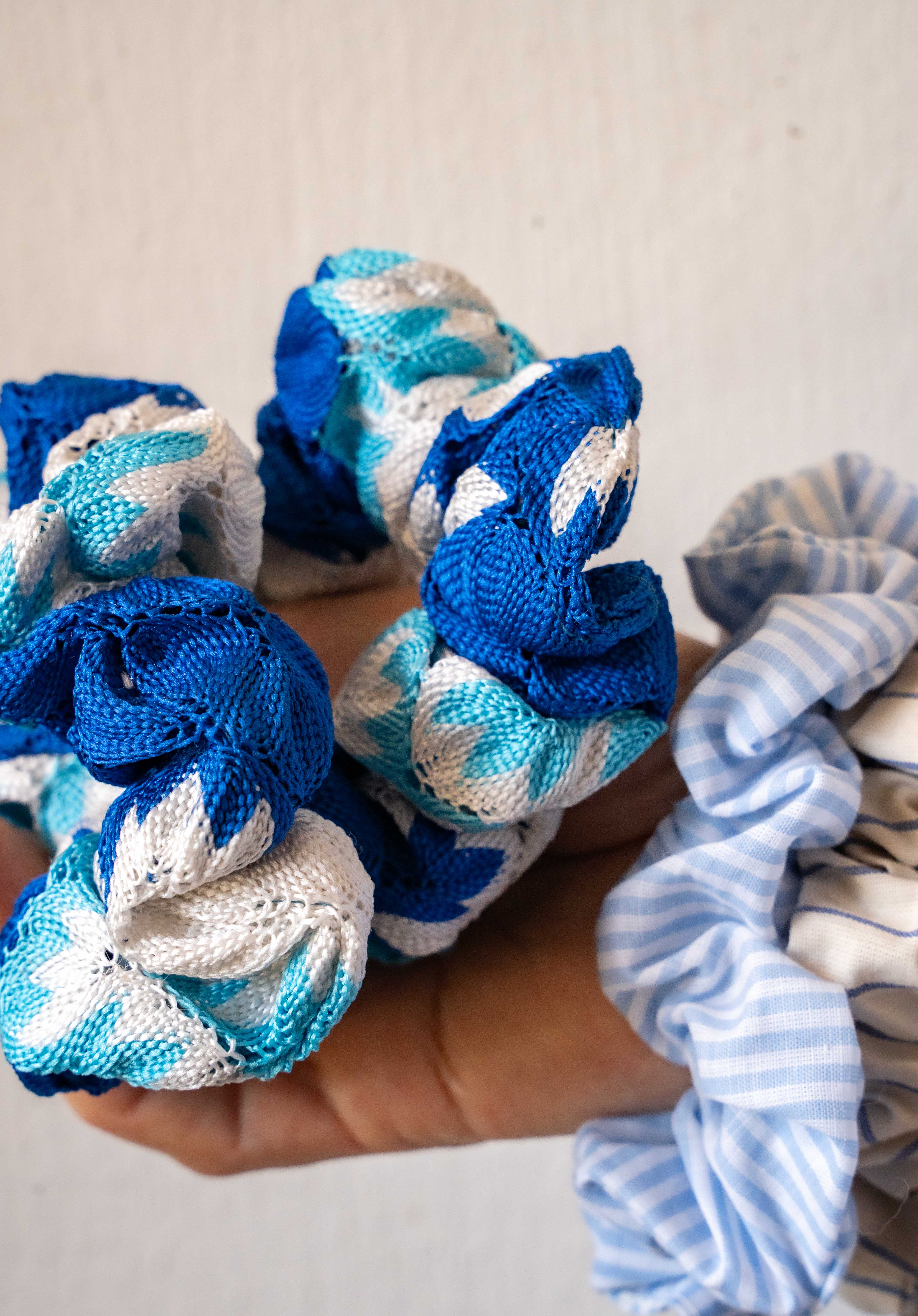 2’Lİ LASTİK TOKA (SCRUNCHIE) SETİ - PAMUK & KETEN LASTİK TOKA SETİ 