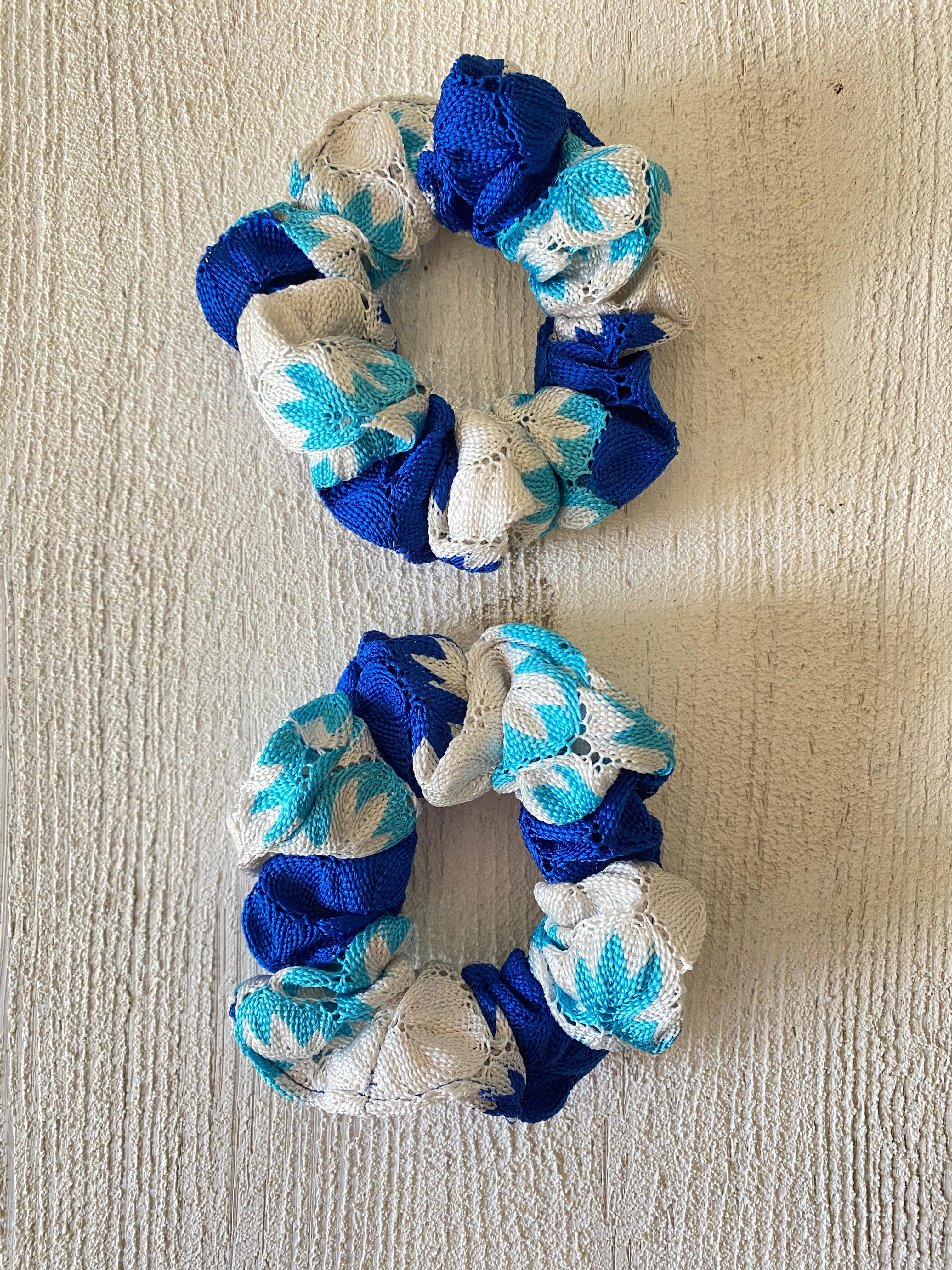 MAVİLİ TRİKO 2'Lİ SCRUNCHIE SETİ ( LASTİK TOKA SETİ )