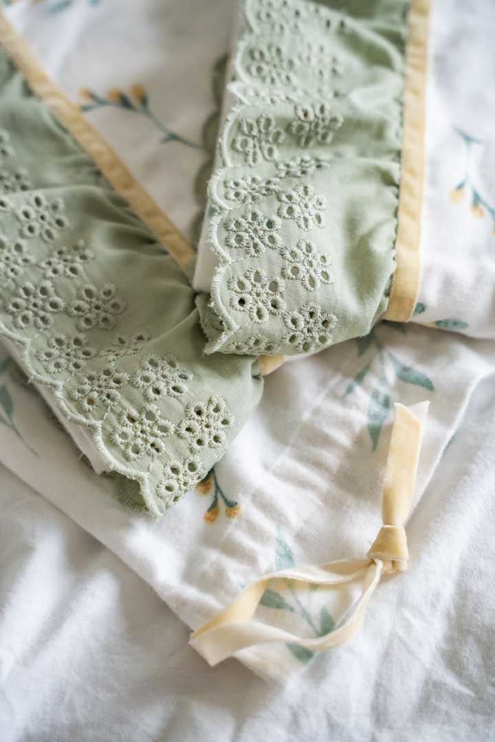 %100 PAMUK FİSTO DETAYLI PAZEN YASTIK KILIFI SETİ | 2’Lİ SET & KESE | Telafabric