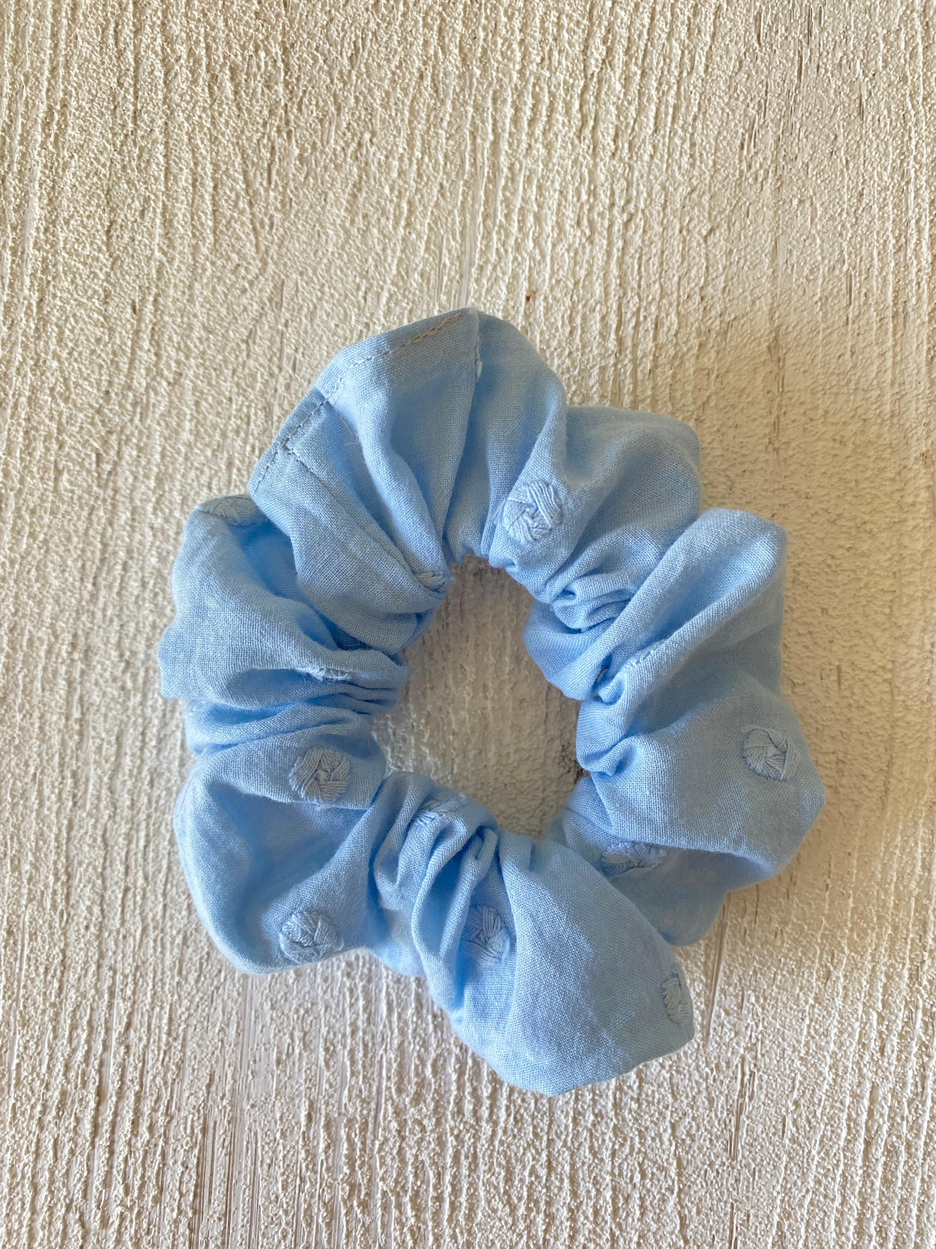 MAVİ BEYAZ 2'Lİ SCRUNCHIE SETİ ( LASTİK TOKA SETİ )