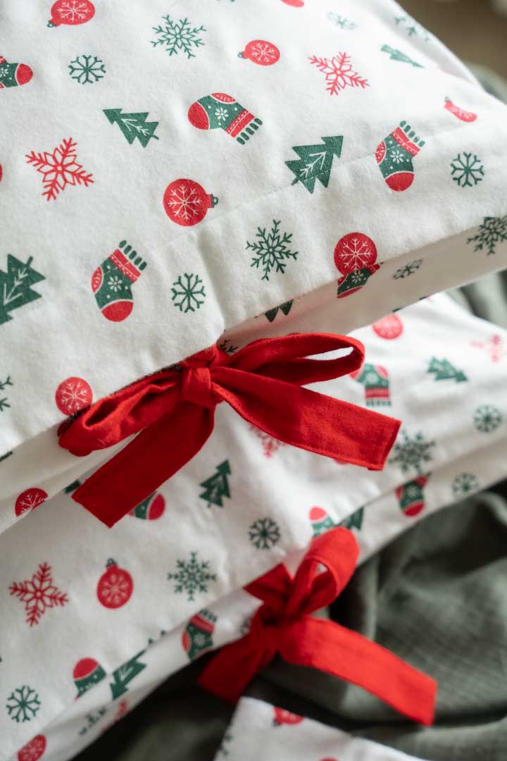 %100 PAMUK YILBAŞI ÖZEL YASTIK KILIFI SETİ PAZEN FLANEL