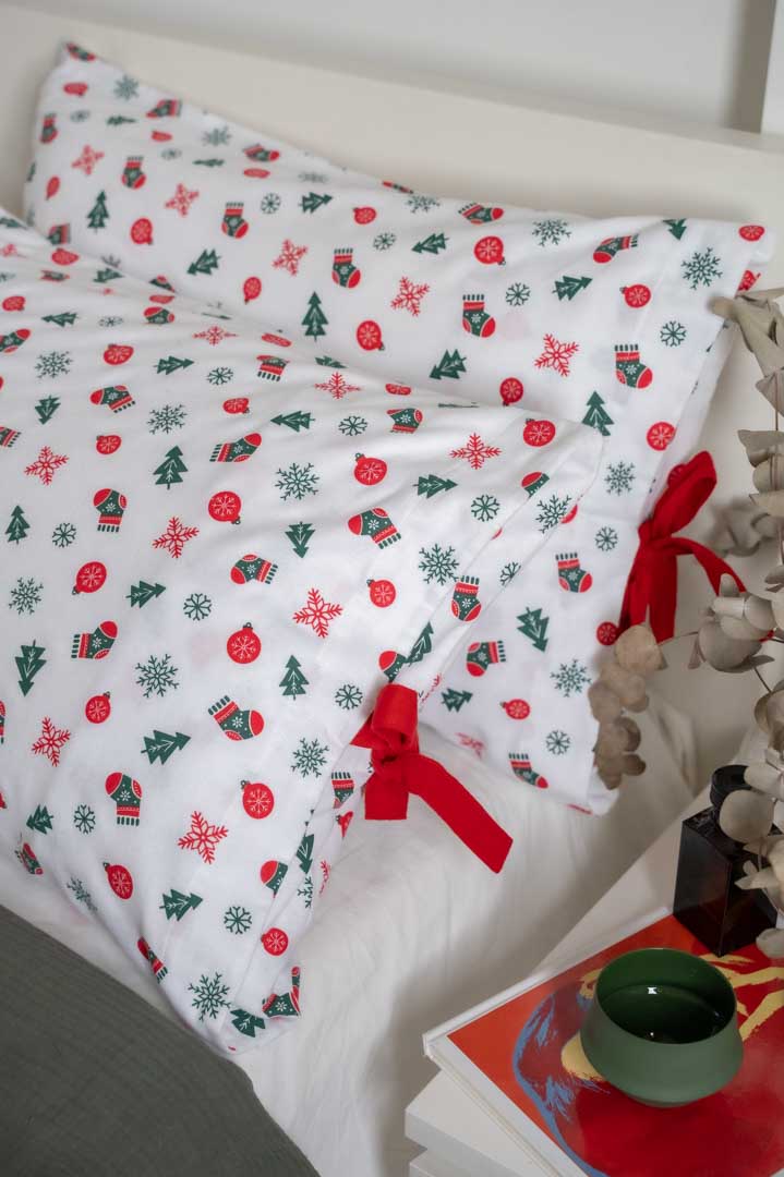 %100 PAMUK YILBAŞI ÖZEL YASTIK KILIFI SETİ PAZEN FLANEL