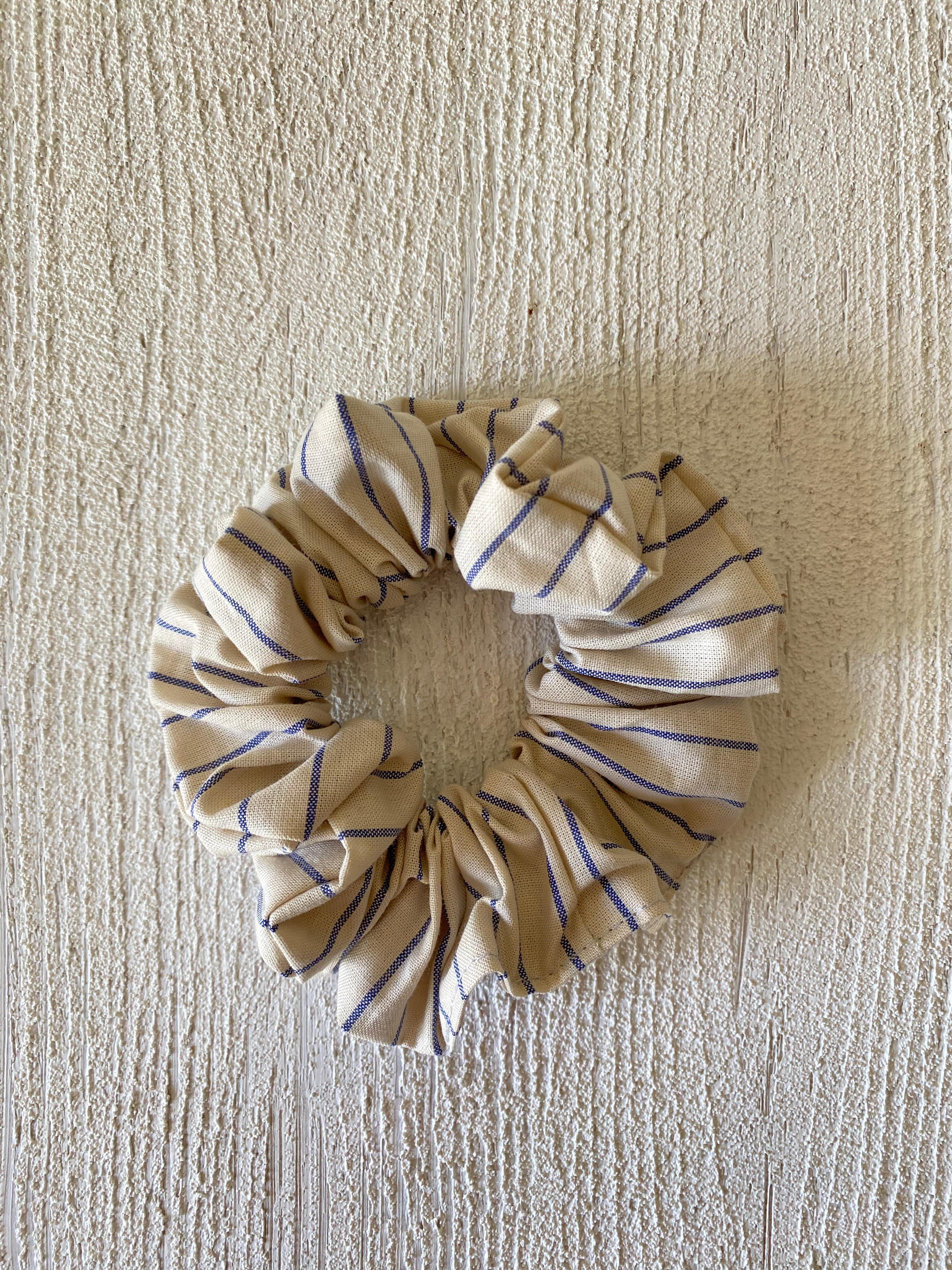 MAVİ ÇİZGİLİ 2'Lİ SCRUNCHIE SETİ ( LASTİK TOKA SETİ )