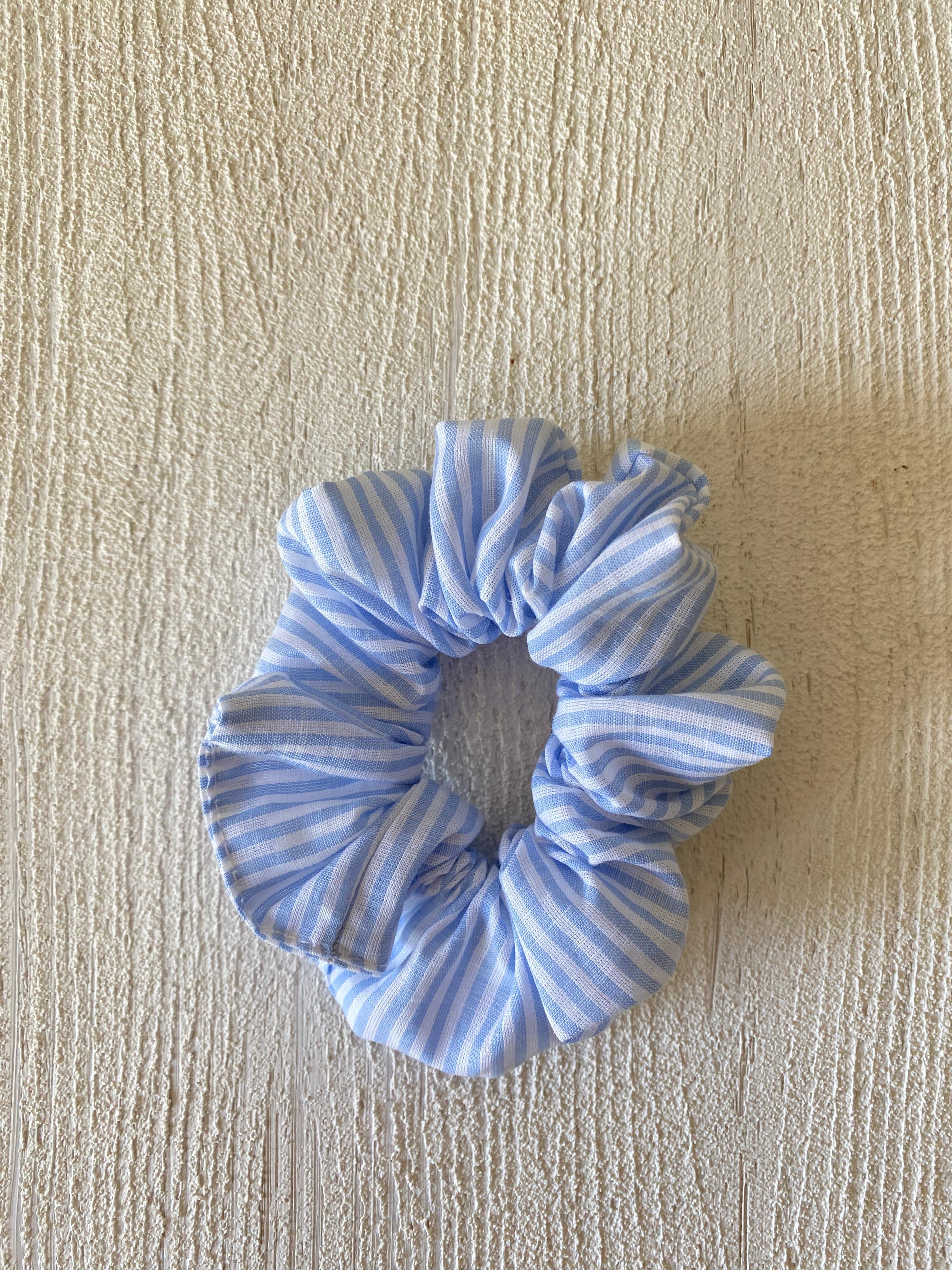 MAVİ ÇİZGİLİ 2'Lİ SCRUNCHIE SETİ ( LASTİK TOKA SETİ )