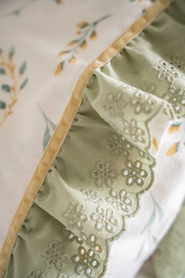 %100 PAMUK FİSTO DETAYLI PAZEN YASTIK KILIFI SETİ | 2’Lİ SET & KESE | Telafabric