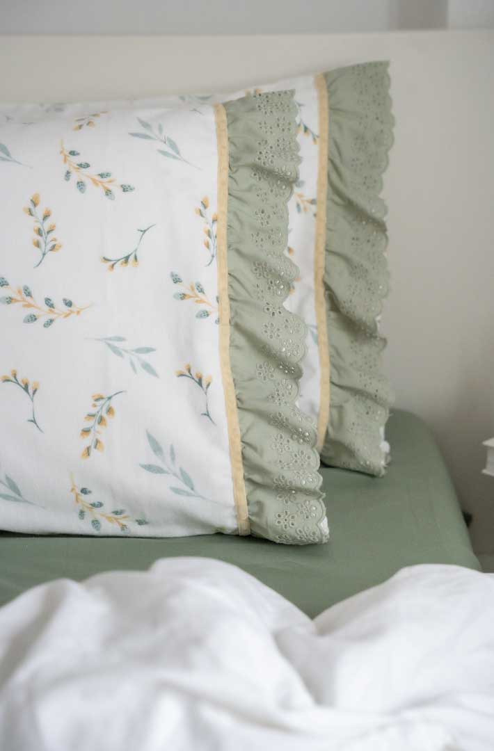 %100 PAMUK FİSTO DETAYLI PAZEN YASTIK KILIFI SETİ | 2’Lİ SET & KESE | Telafabric