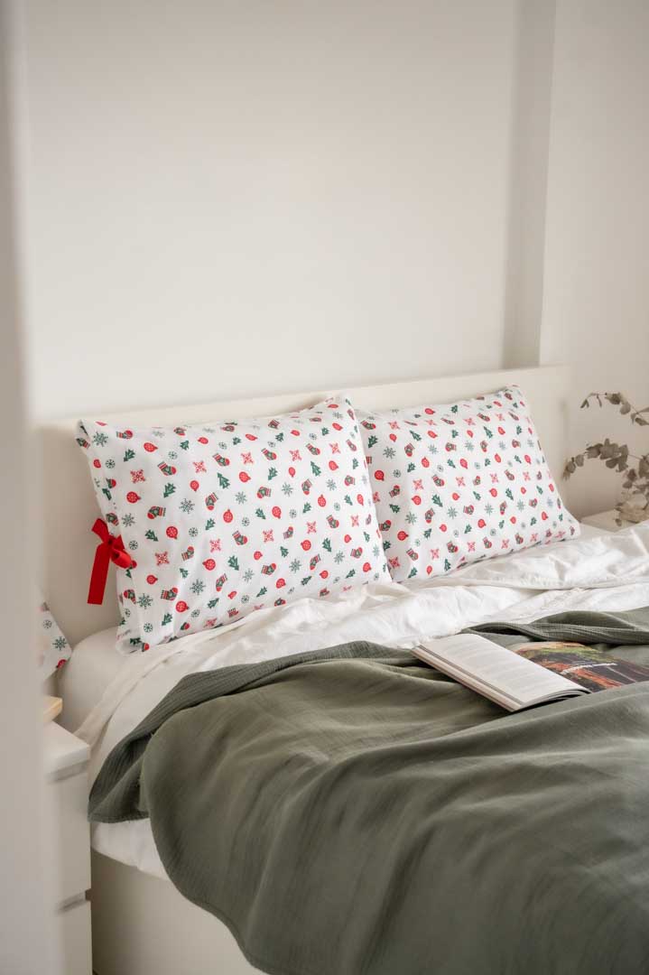 %100 PAMUK YILBAŞI ÖZEL YASTIK KILIFI SETİ PAZEN FLANEL