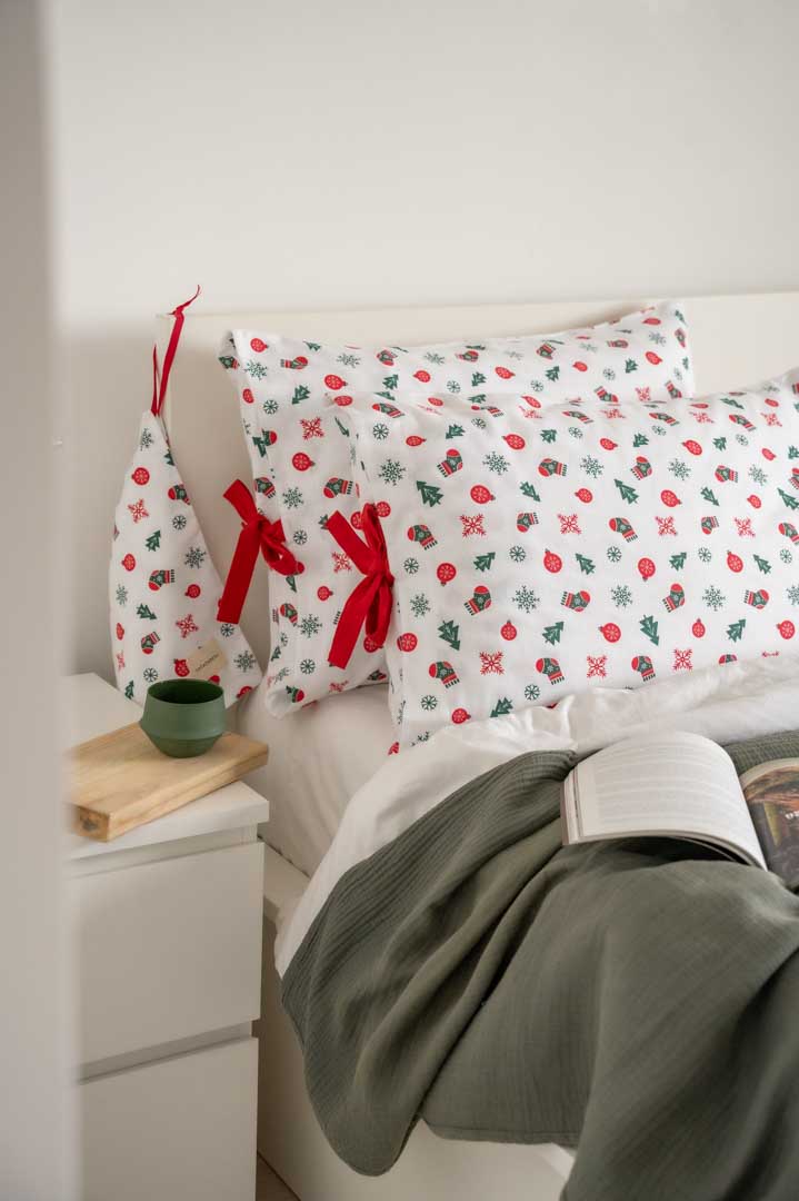 %100 PAMUK YILBAŞI ÖZEL YASTIK KILIFI SETİ PAZEN FLANEL