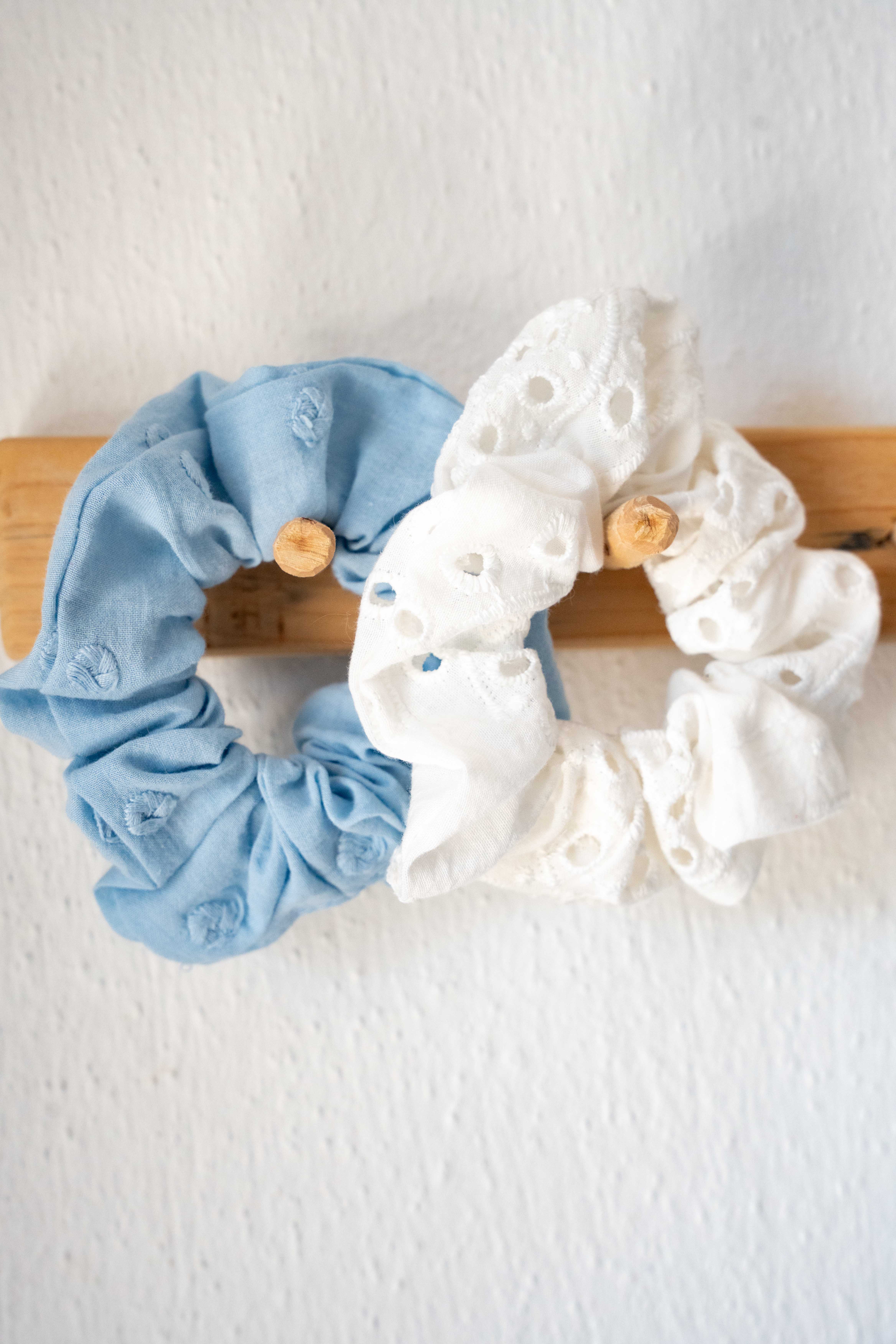 2’Lİ LASTİK TOKA (SCRUNCHIE) SETİ - PAMUK & KETEN LASTİK TOKA SETİ 