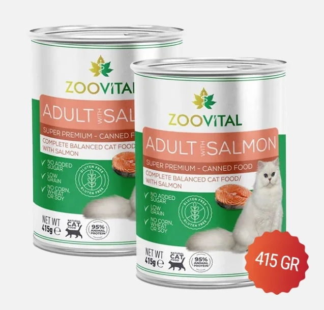 Zoovital Yetişkin Kedi Konserve Somonlu 415g