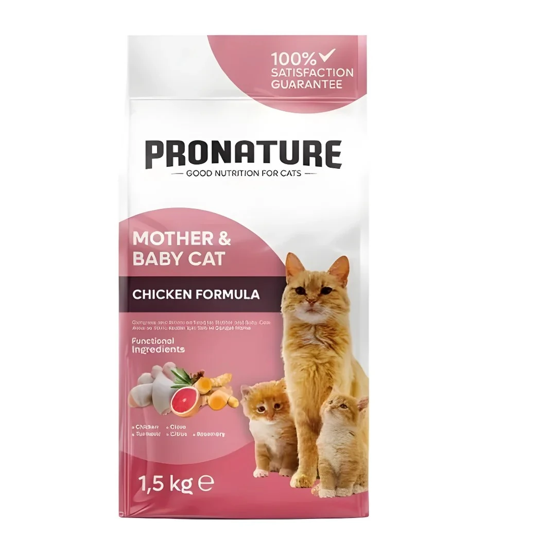 Pronature Mother&Baby Anne ve Bebek Kediler İçin Tavuklu ve Pirinçli Kedi Maması 1,5kg