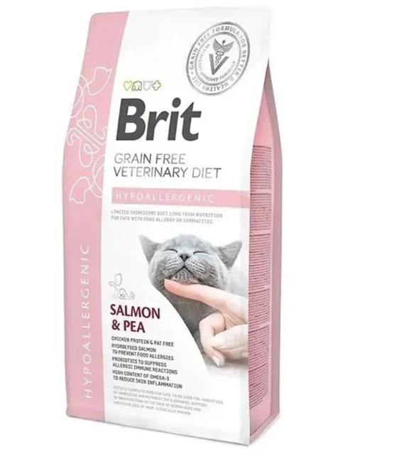 Brit Veterinary Diet Hypo-Allergenic Cilt Sağlığı Destekleyici Tahılsız Kedi Maması 2 kg
