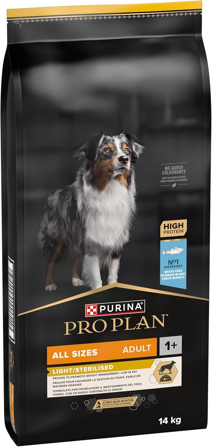 Pro Plan Light ve Kısırlaştırılmış Tüm Irklar İçin Alabalıklı Yetişkin Köpek Maması 14kg