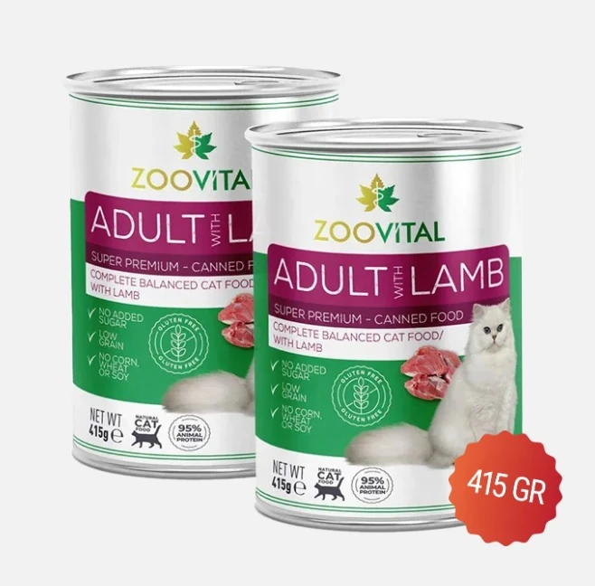 Zoovital Yetişkin Kedi Konserve Kuzu Etli 415g