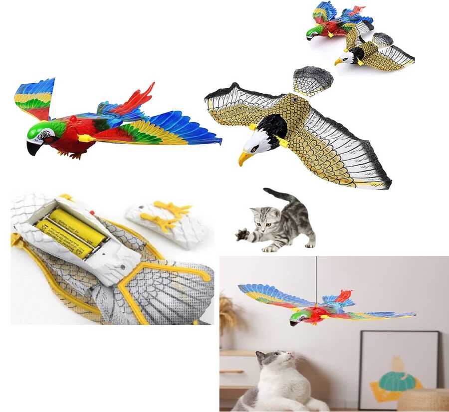 Kanat Çırpan Asmalı Uçan Kuş Kedi Oyuncağı