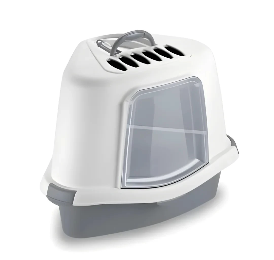 Stefanplast Sprınt Corner Plus Beyaz - Gri Kedi Tuvaleti 56x40x40cm