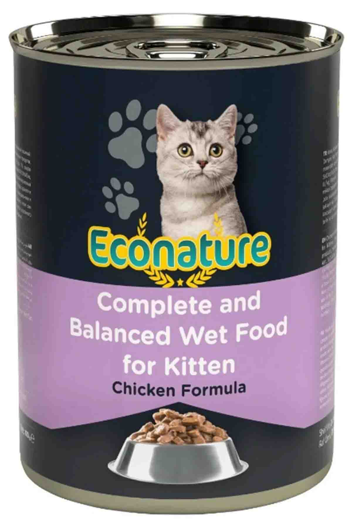 Econature Sos İçinde Tavuk Etli Yavru Kedi Konservesi 400gr