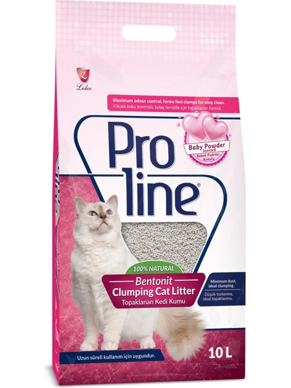 Proline Bebek Pudralı Kalın Taneli Kedi Kumu 10lt