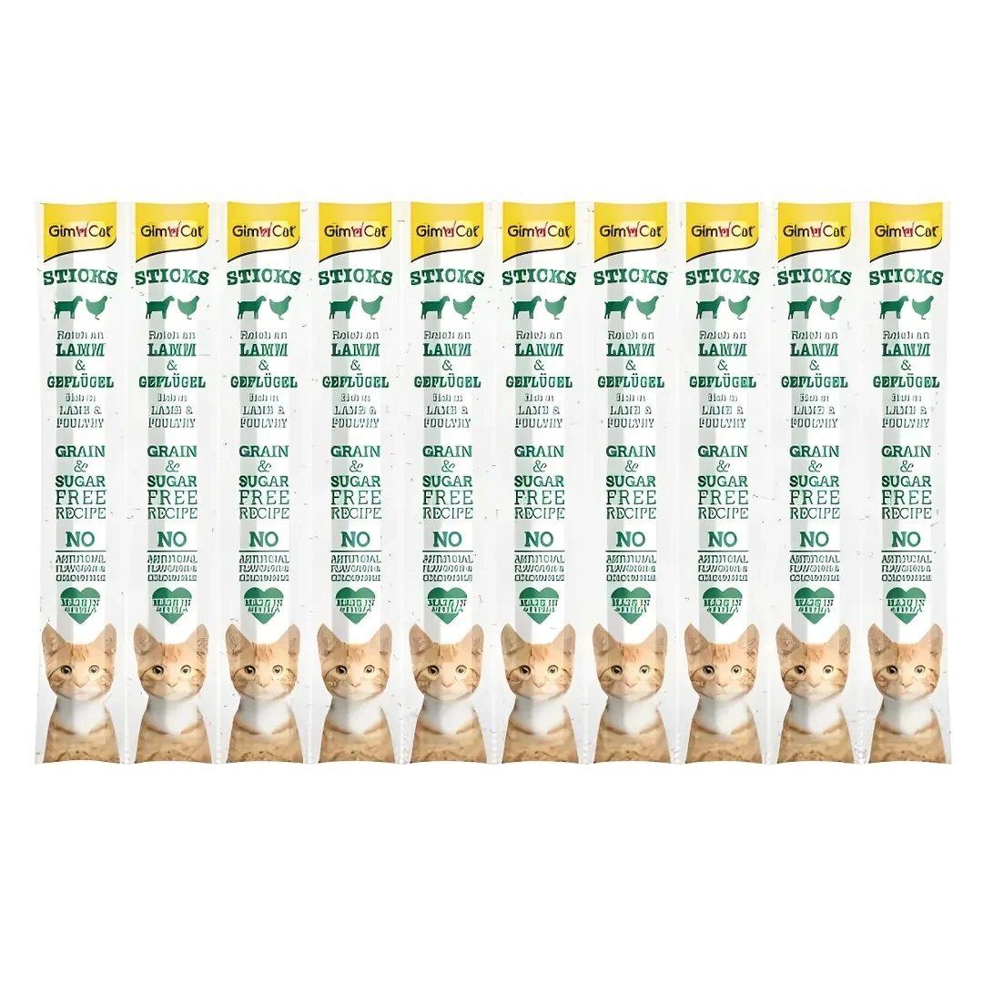 GimCat Sticks Kuzu Etli Tavuklu Kedi Ödül Çubuğu 50gr (10'lu)