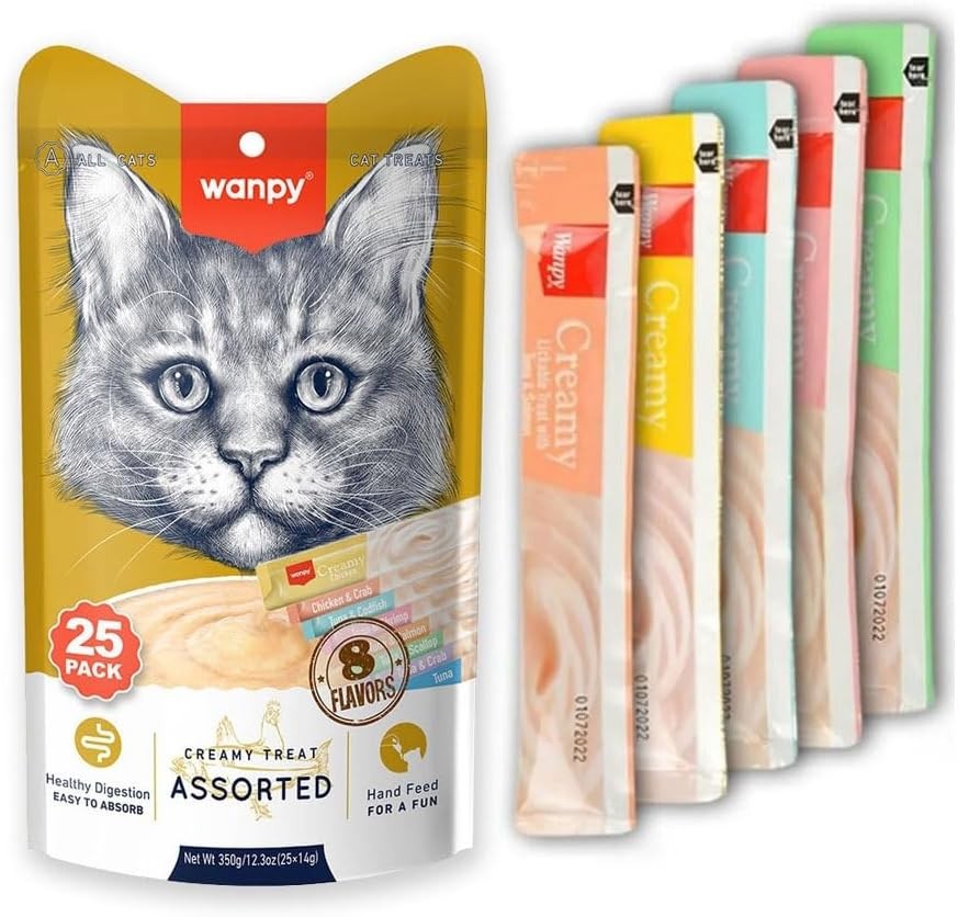 Wanpy Karışık 8 Lezzetli Krema Kedi Ödülü 25 x 14 gr