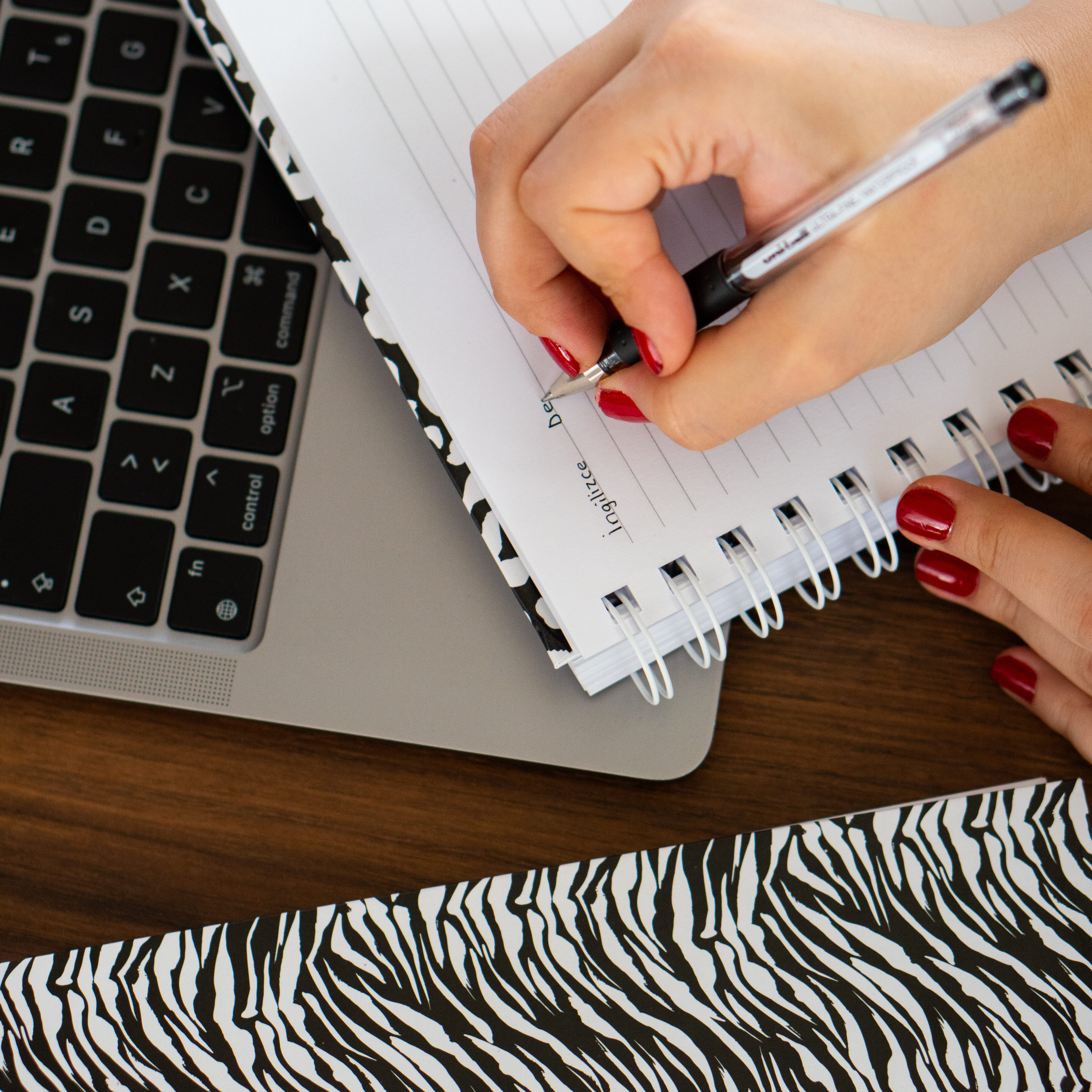 Zebra Desen Sert Kapak Çizgili Defter 17x24 cm 200 Sayfa Not Defteri - Ink Wild Leopard