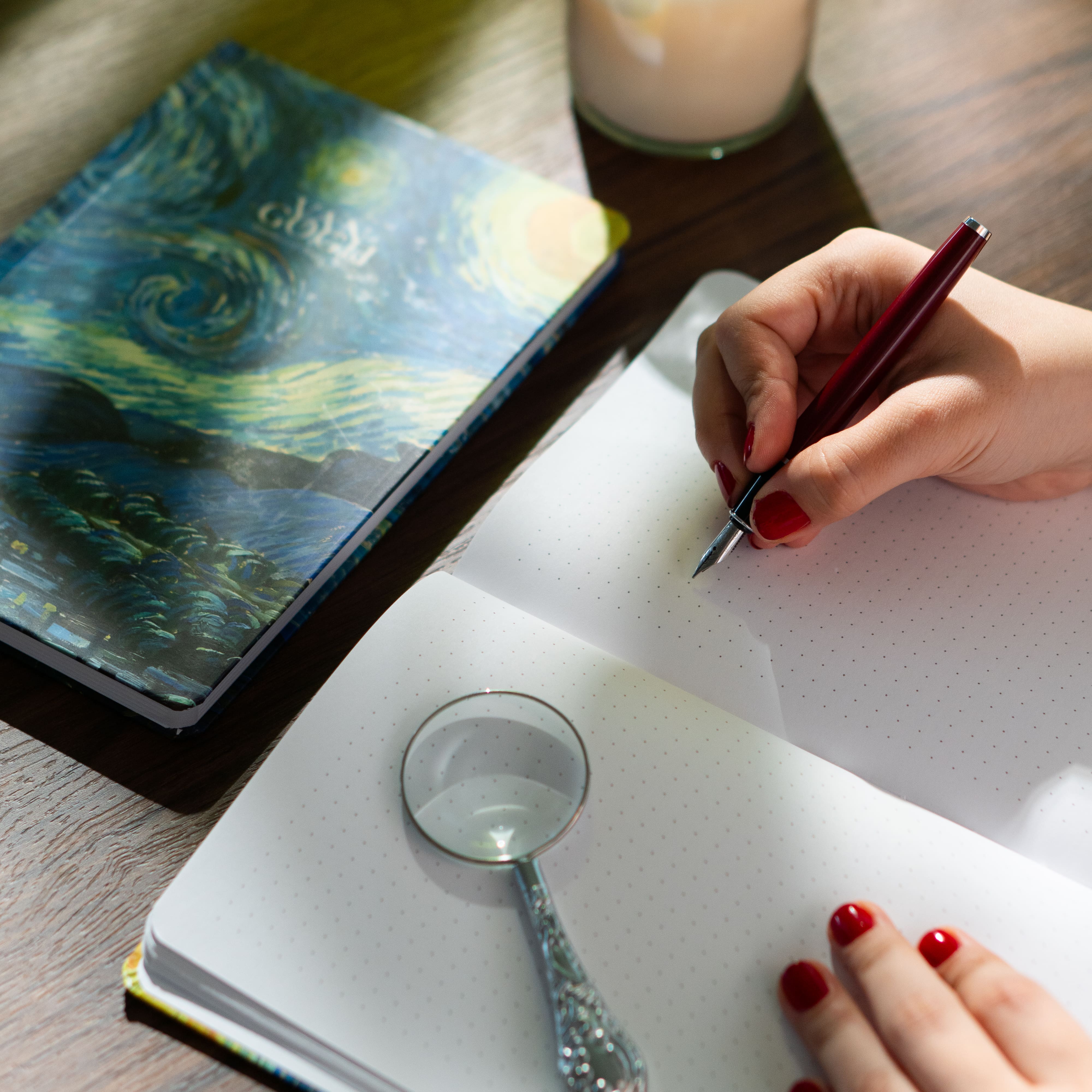 Art Collection Van Gogh The Starry Night - Sert Kapak A5 Noktalı Defter 14x21 cm