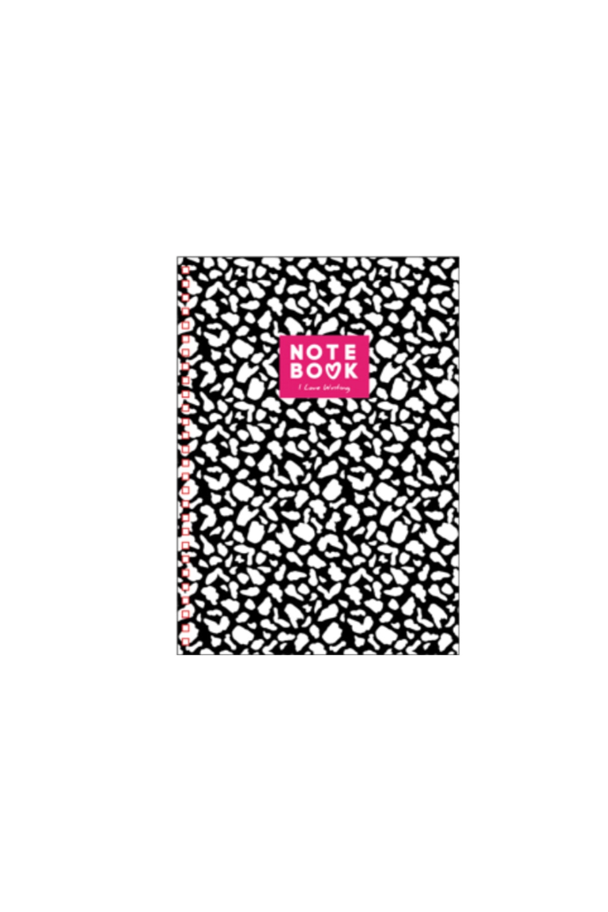 Leopar Desen Sert Kapak Çizgili Defter 200 Sayfa Not Defteri - Leopard Loves Pink