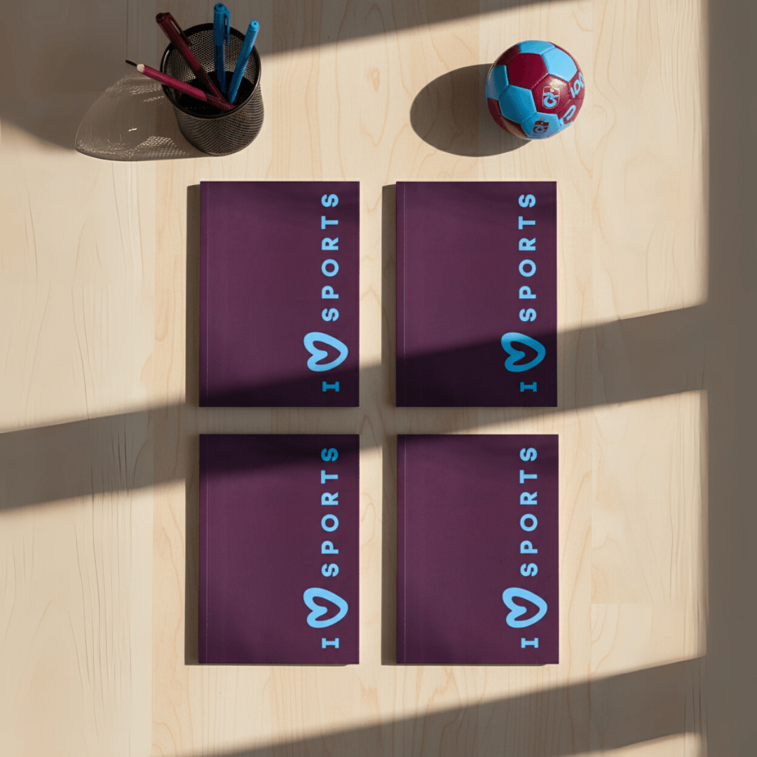 Taraftar Sport Collection - Esnek Kapak Çizgili 4'lü Defter Seti 160 Sayfa Not Defteri - Bordo Mavi