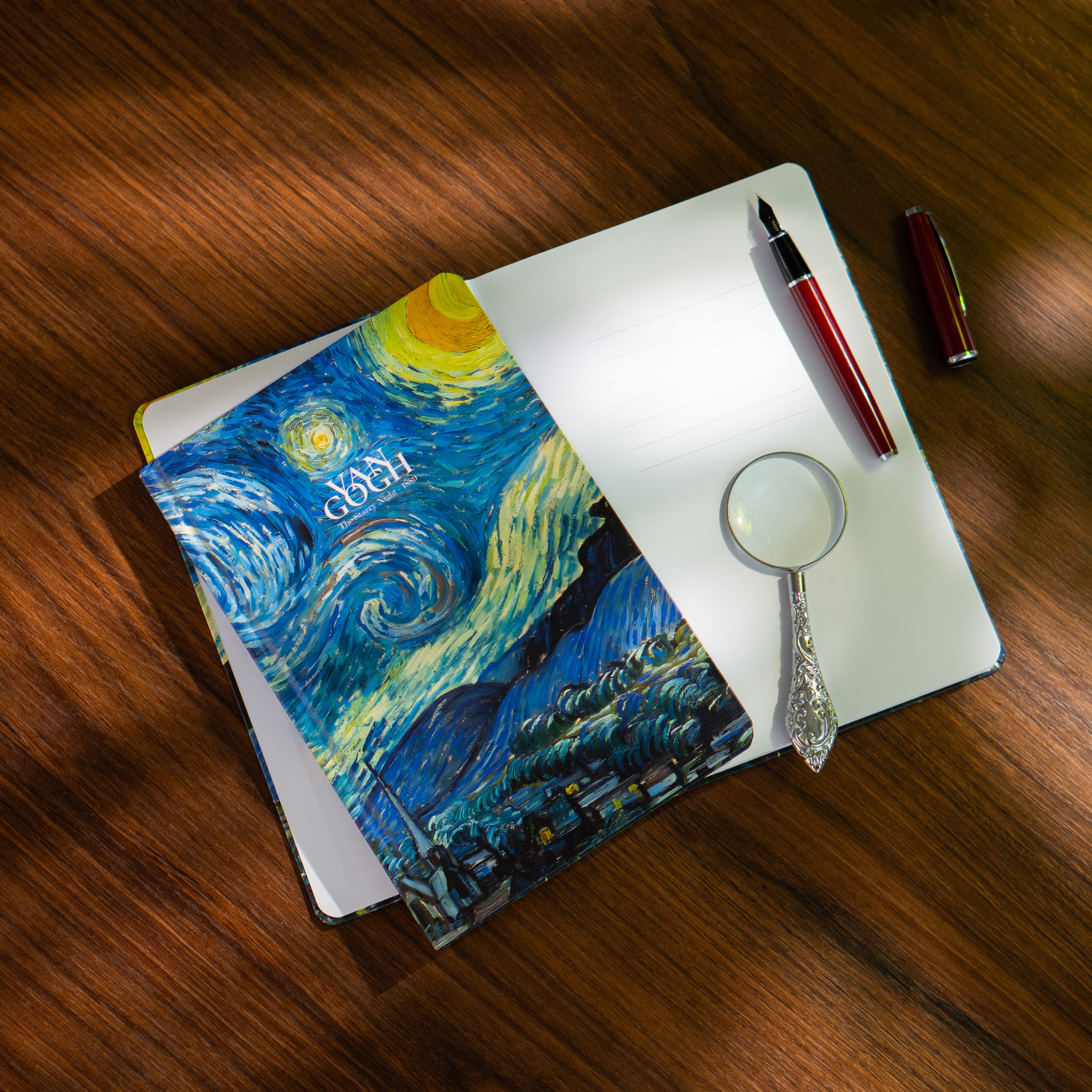 Art Collection Van Gogh The Starry Night - Sert Kapak A5 Noktalı Defter 14x21 cm