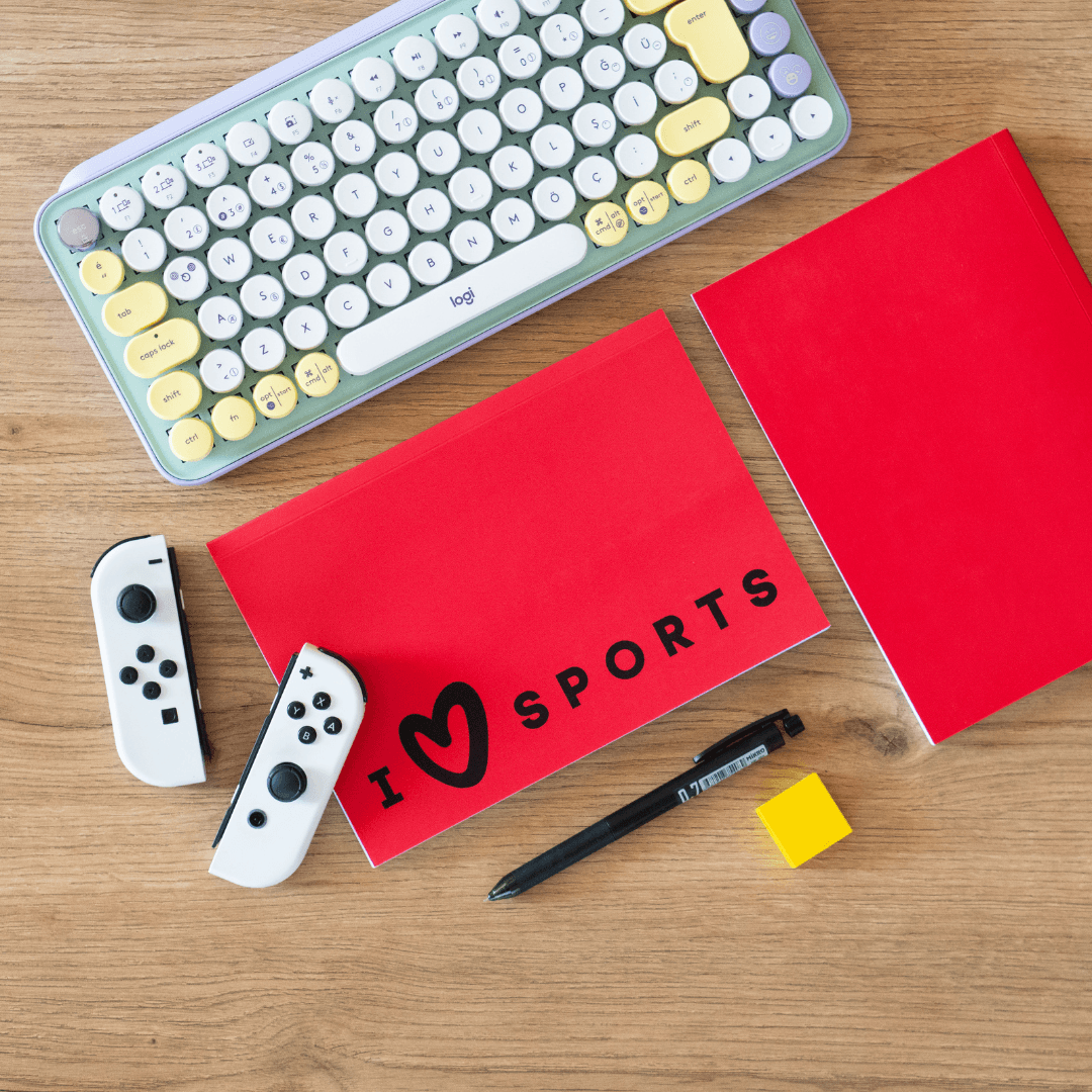 Sport Collection I Love Sports - Esnek Kapak Çizgili Defter 14,8x21 cm 160 Sayfa Not Defteri - Kırmızı - Siyah