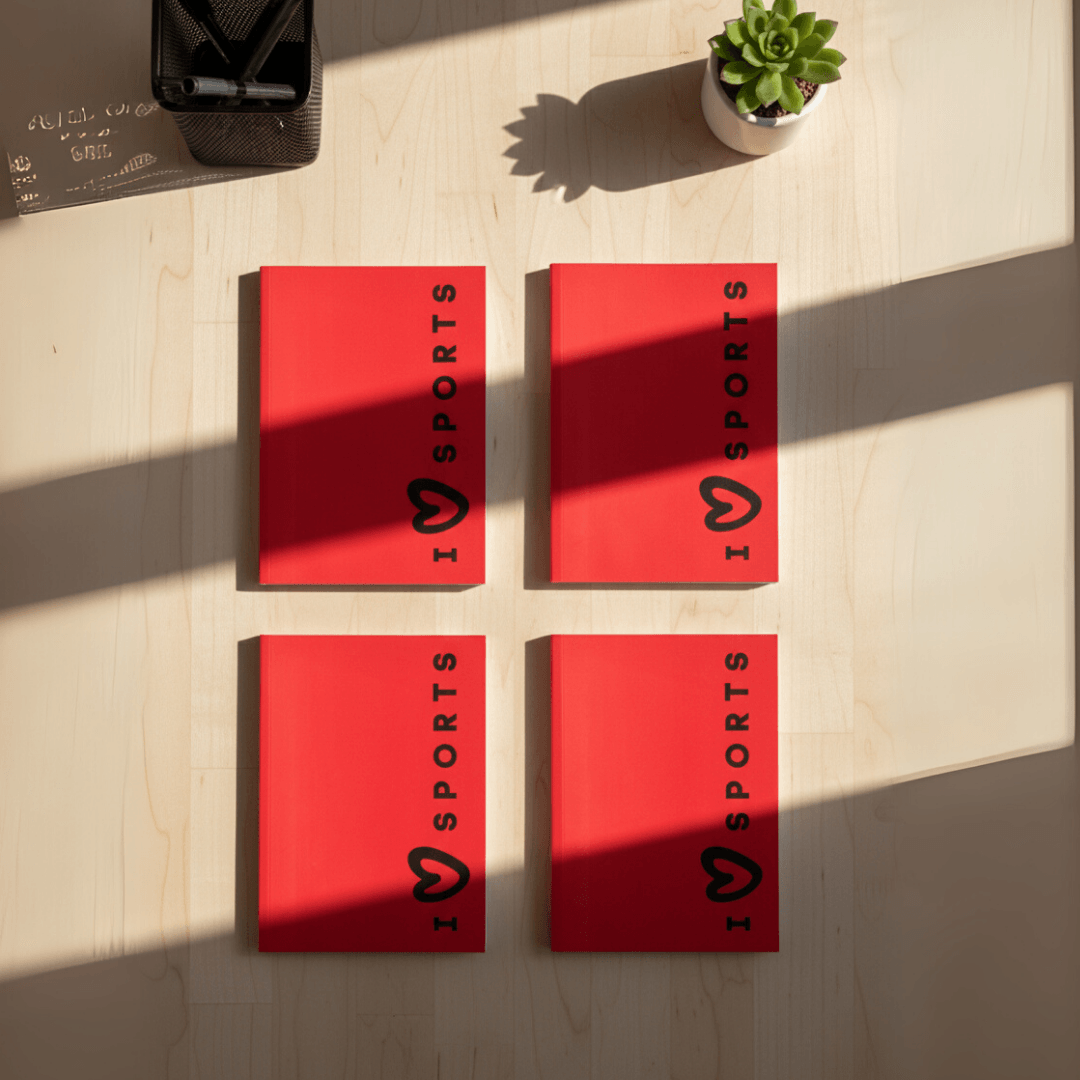 Taraftar Sport Collection - Esnek Kapak Çizgili 4'lü Defter Seti 160 Sayfa Not Defteri - Kırmızı - Siyah