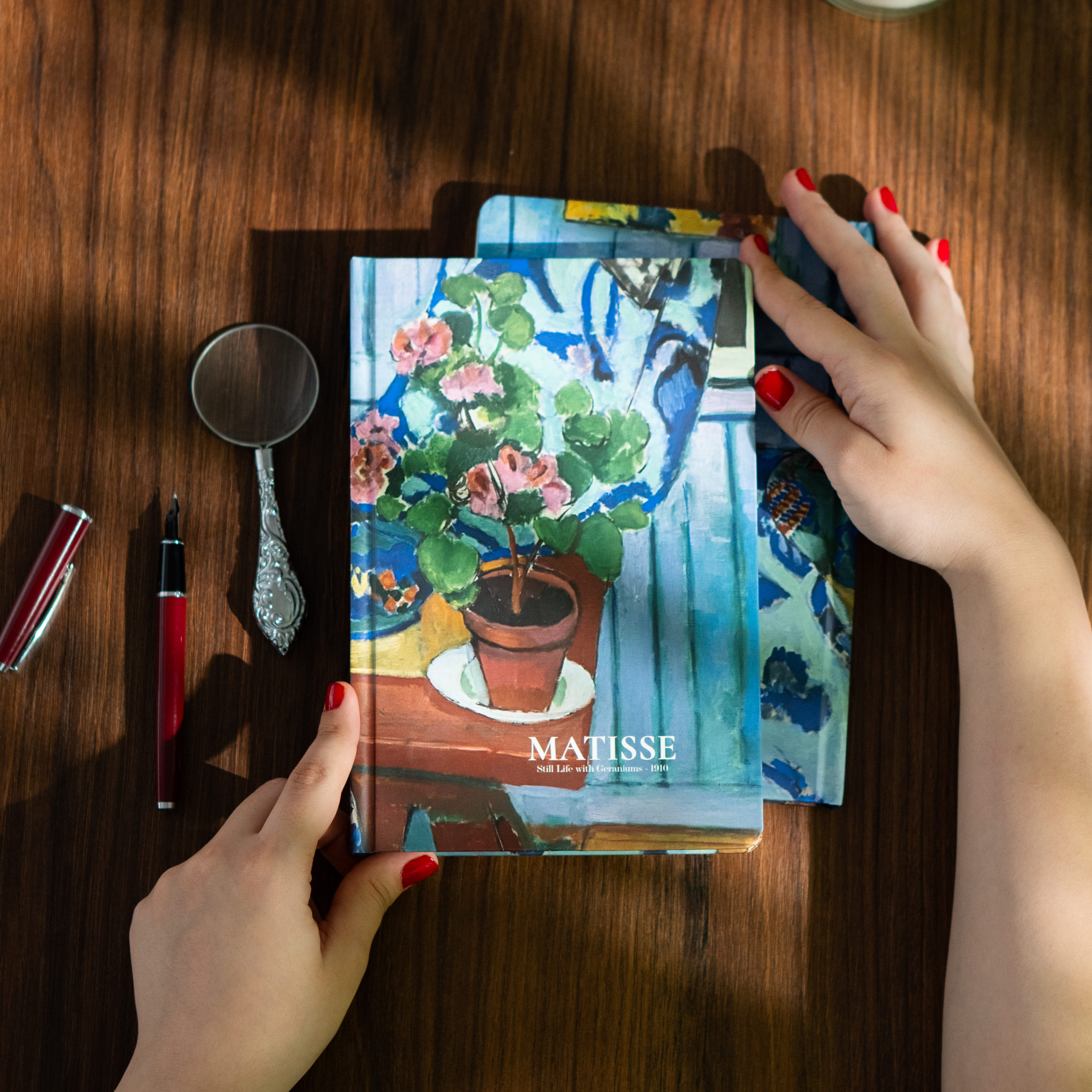 Art Collection Matisse Geraniums - Sert Kapak A5 Noktalı Defter 14x21 cm Okul Defteri