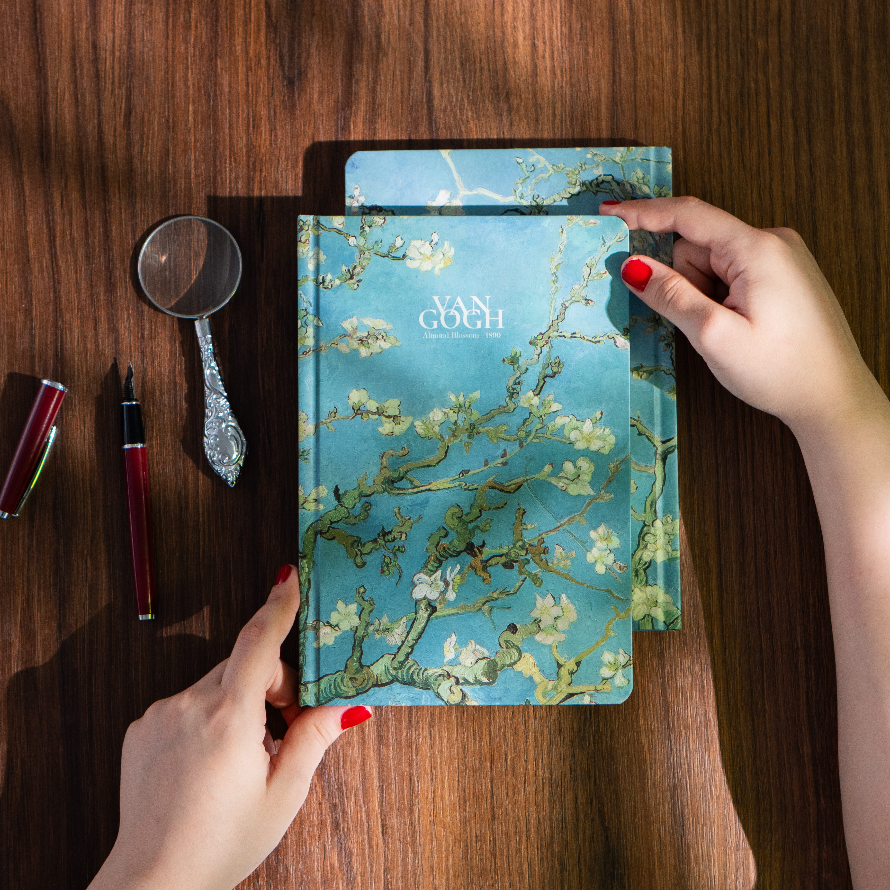 Art Collection Van Gogh Almond Blossom Not Defteri - Sert Kapak A5 Noktalı Defter 14x21 cm