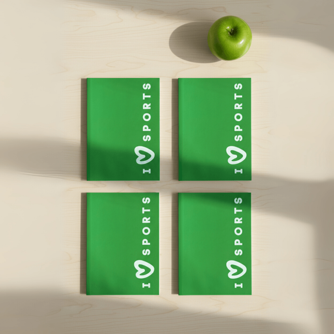 Taraftar Sport Collection - Esnek Kapak Çizgili 4'lü Defter Seti 160 Sayfa Not Defteri - Yeşil - Beyaz