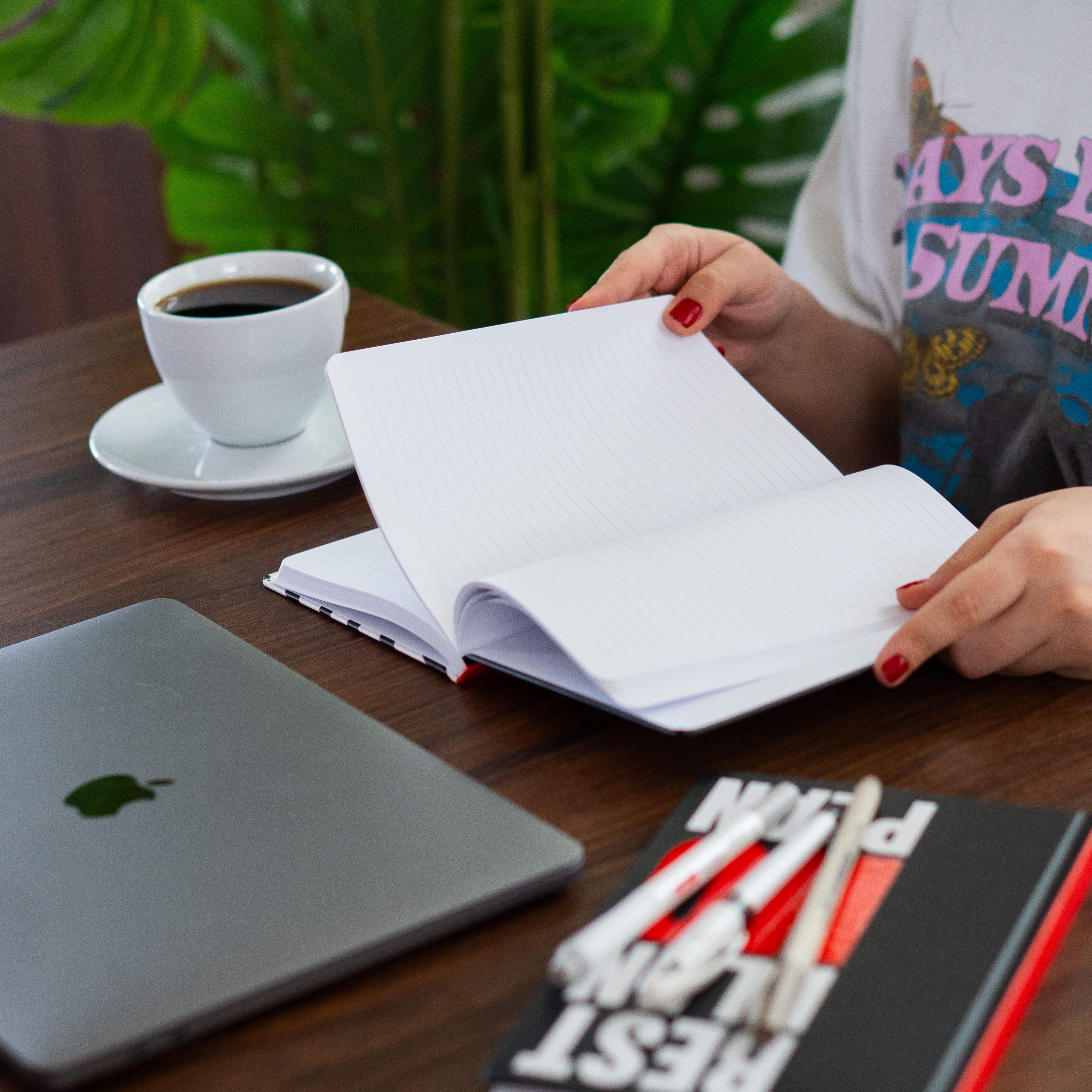 Sert Kapak A5 Çizgili Not Defteri 14x21 cm 192 Sayfa - Words Collection Best Plan, No Plan