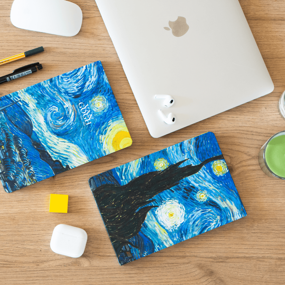 Art Collection Van Gogh The Starry Night - Sert Kapak A5 Noktalı Defter 14x21 cm