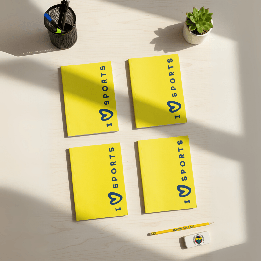 Taraftar Sport Collection - Esnek Kapak Çizgili 4'lü Defter Seti 160 Sayfa Not Defteri