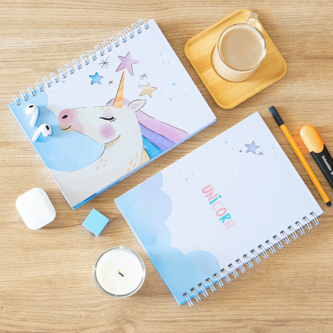 Sert Kapak Çizgili Defter 17x24 cm 160 Sayfa - Unicorn Collection Stickerlı Okul Defteri - Stardream
