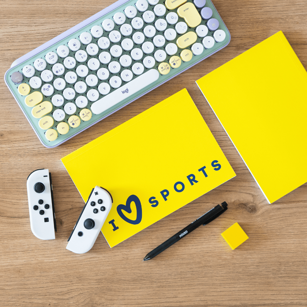 Sport Collection I Love Sports - Esnek Kapak Çizgili Defter 14,8x21 cm 160 Sayfa Not Defteri - Sarı - Lacivert