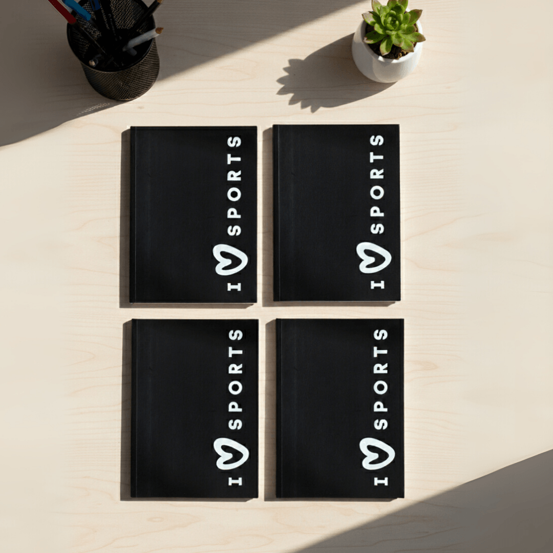 Taraftar Sport Collection - Esnek Kapak Çizgili 4'lü Defter Seti 160 Sayfa Not Defteri - Kara Kartal