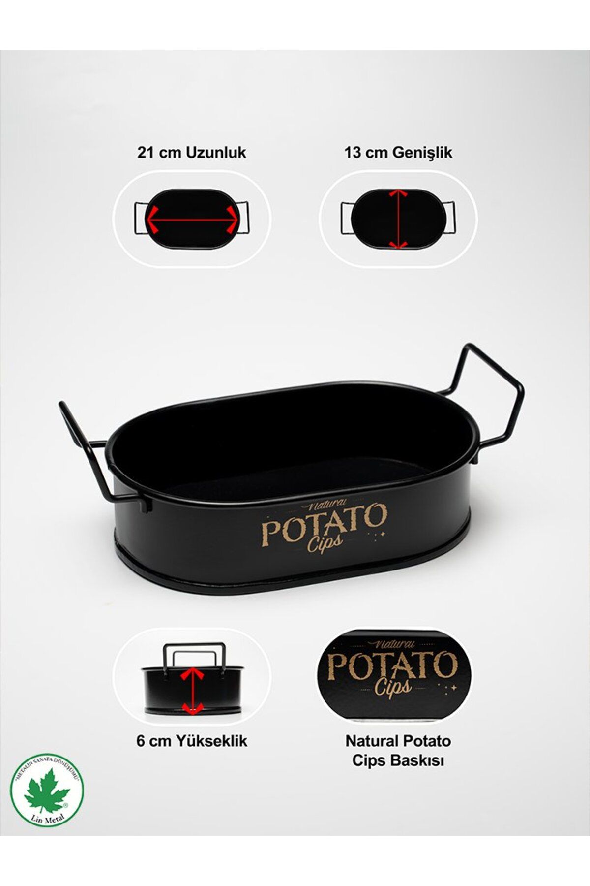 Viola Patates&Cips Sunum Tepsisi-Oval 21x13cm