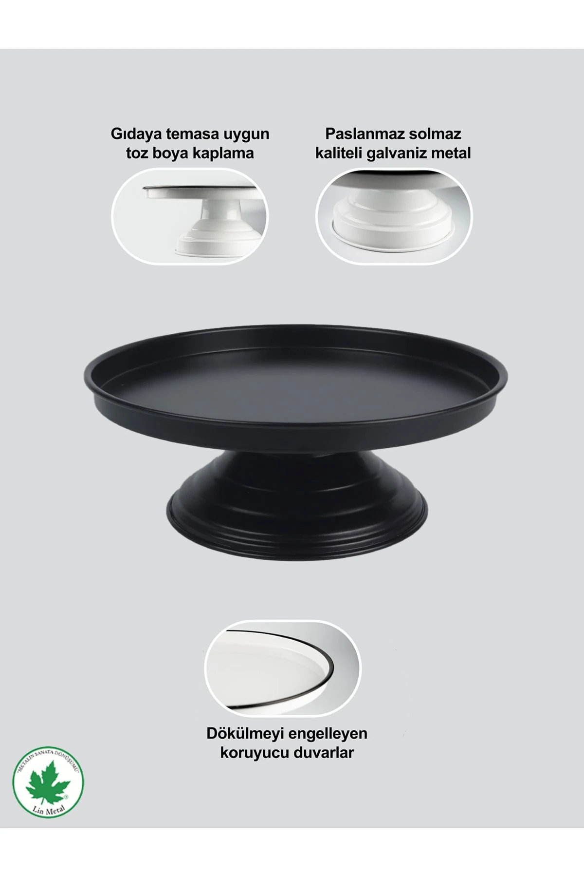 Frezya Ayaklı Servis Tabağı – Metal