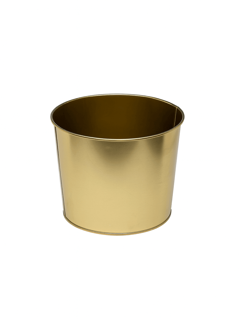22 cm Altın Renkli Metal Saksı