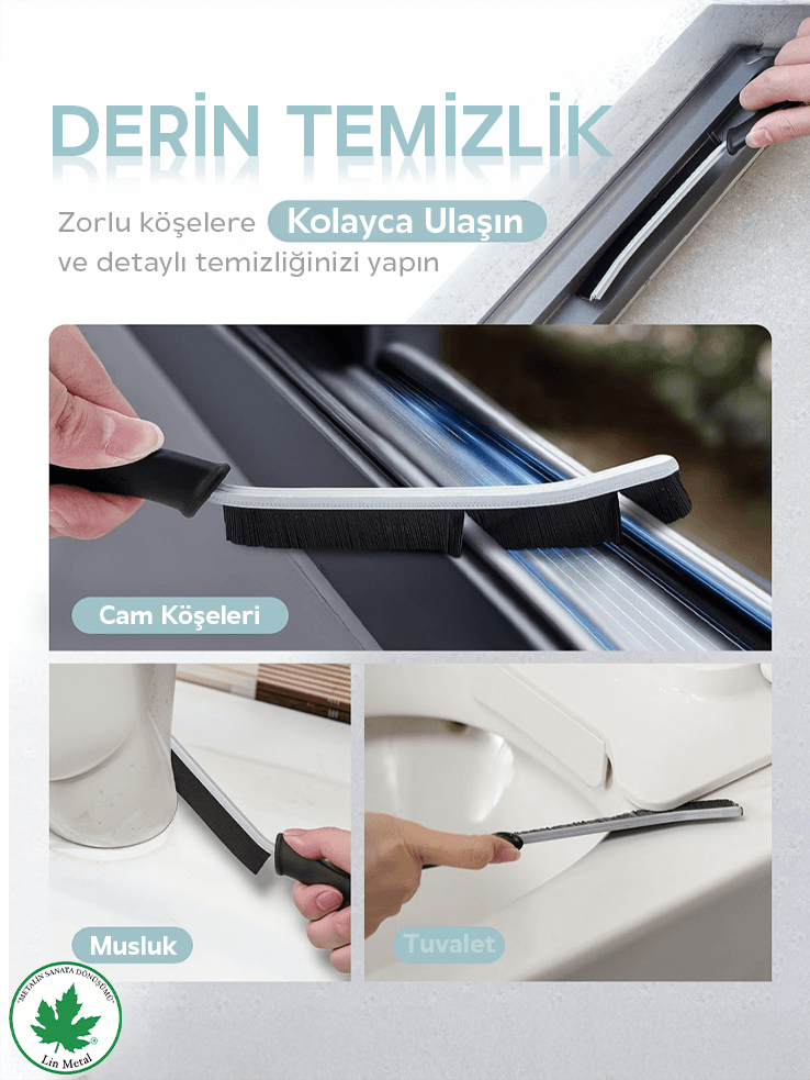Çok Amaçlı Multi İnce Temizlik Fırçası Derz Arası Banyo Mutfak Lavabo Detay Temizleme Fırçası 2 ADET