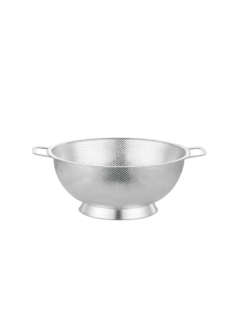 Büyük Boy Paslanmaz Çelik Makarna Süzgeci – 25 cm Metal Kulplu Kevgir 