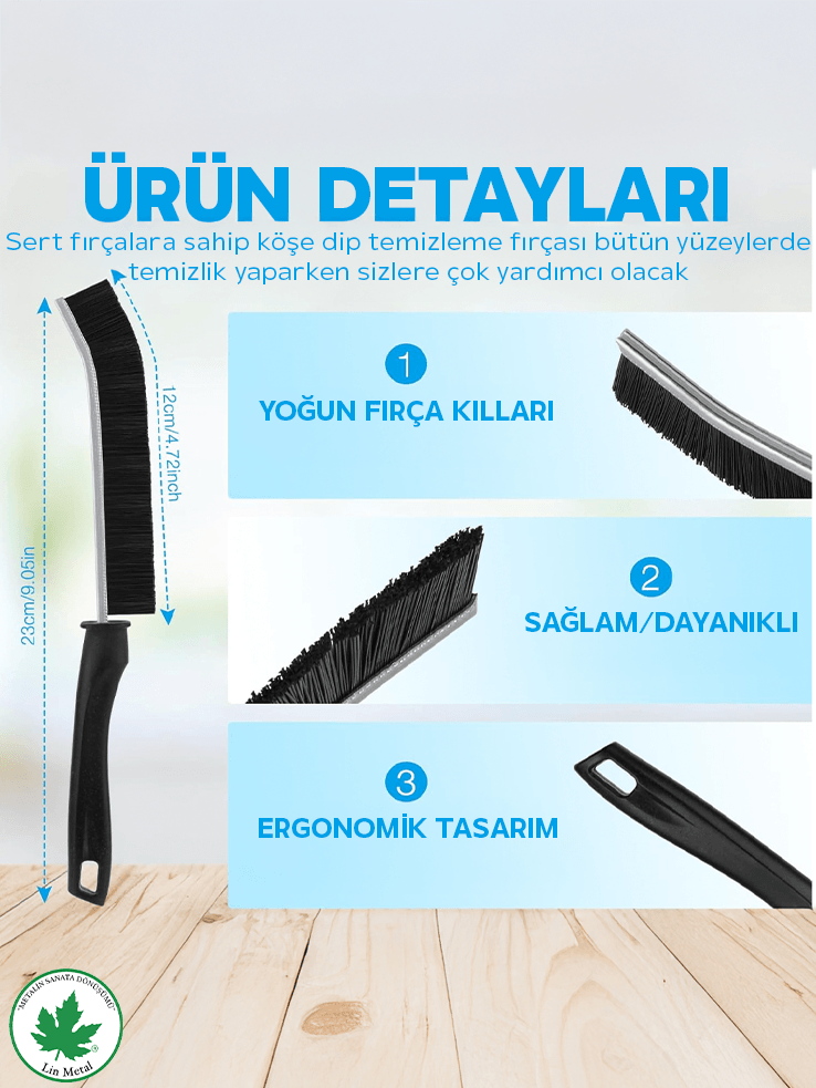 Çok Amaçlı Multi İnce Temizlik Fırçası Derz Arası Banyo Mutfak Lavabo Detay Temizleme Fırçası 2 ADET