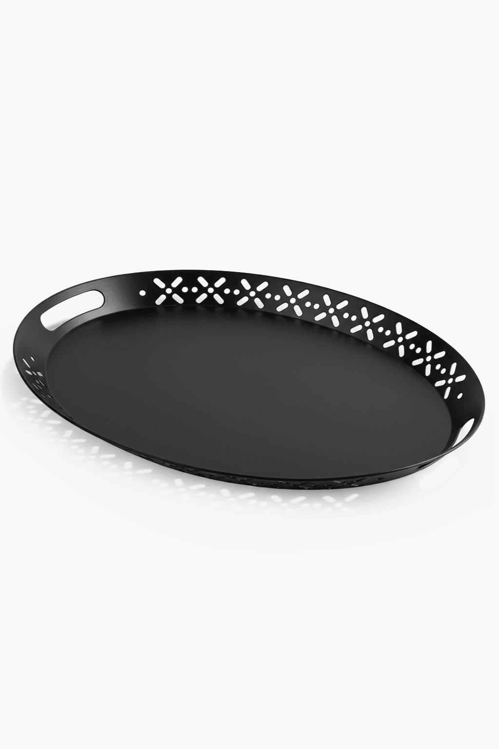 Lalin Oval Metal Servis Tepsi – Romantik & Dayanıklı